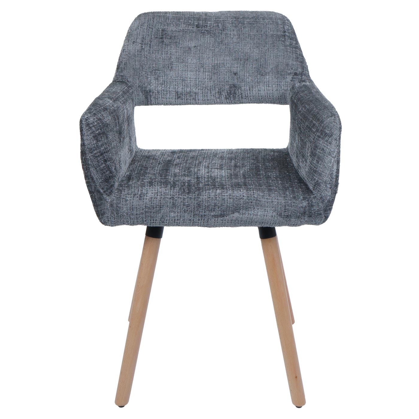 Cosmo Casa - Eetkamerstoel - Keukenstoel - Gestoffeerde Stoel - Hout - Stoftextiel Chenille - 465gm - FSC - Donkergrijs