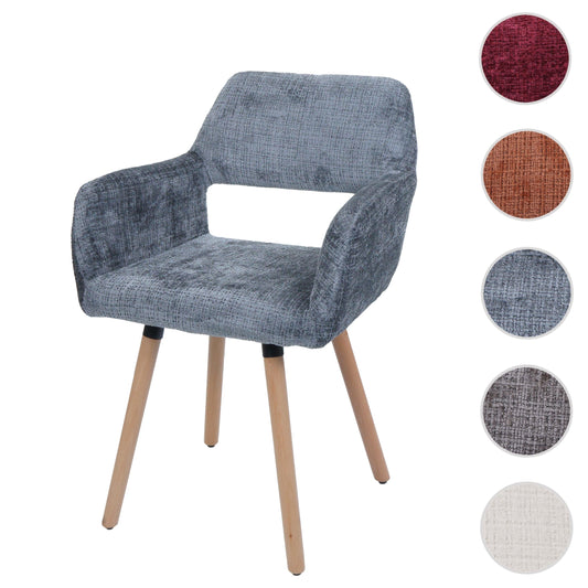 Cosmo Casa - Eetkamerstoel - Keukenstoel - Gestoffeerde Stoel - Hout - Stoftextiel Chenille - 465gm - FSC - Donkergrijs