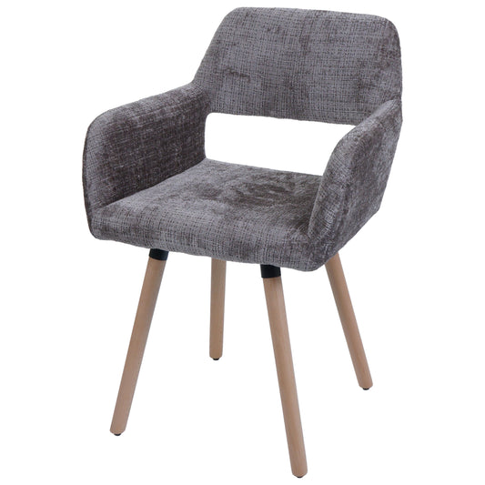 Cosmo Casa - Eetkamerstoel - Keukenstoel - Gestoffeerde Stoel - Hout - Stoftextiel Chenille - 465gm - FSC - Bruin