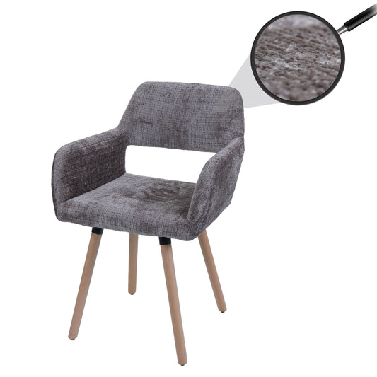 Cosmo Casa - Eetkamerstoel - Keukenstoel - Gestoffeerde Stoel - Hout - Stoftextiel Chenille - 465gm - FSC - Bruin