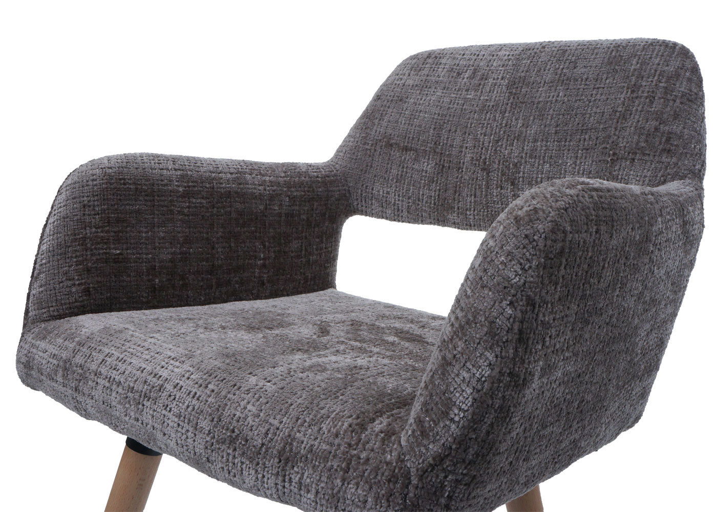 Cosmo Casa - Eetkamerstoel - Keukenstoel - Gestoffeerde Stoel - Hout - Stoftextiel Chenille - 465gm - FSC - Bruin