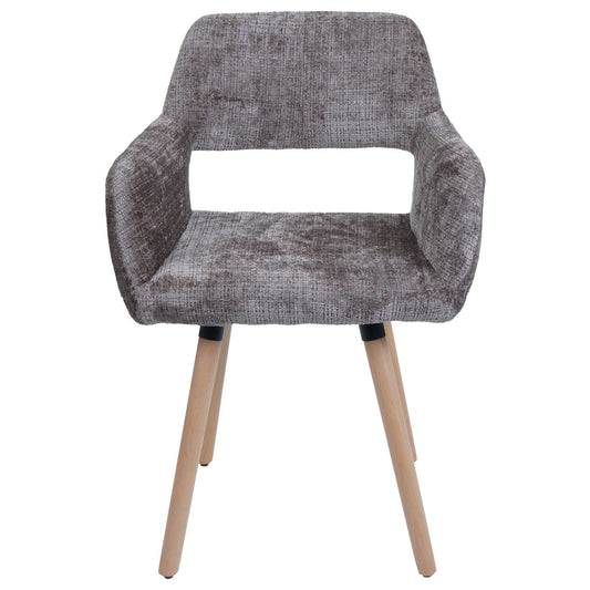 Cosmo Casa - Eetkamerstoel - Keukenstoel - Gestoffeerde Stoel - Hout - Stoftextiel Chenille - 465gm - FSC - Bruin