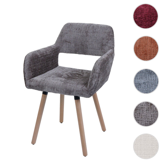 Cosmo Casa - Eetkamerstoel - Keukenstoel - Gestoffeerde Stoel - Hout - Stoftextiel Chenille - 465gm - FSC - Bruin