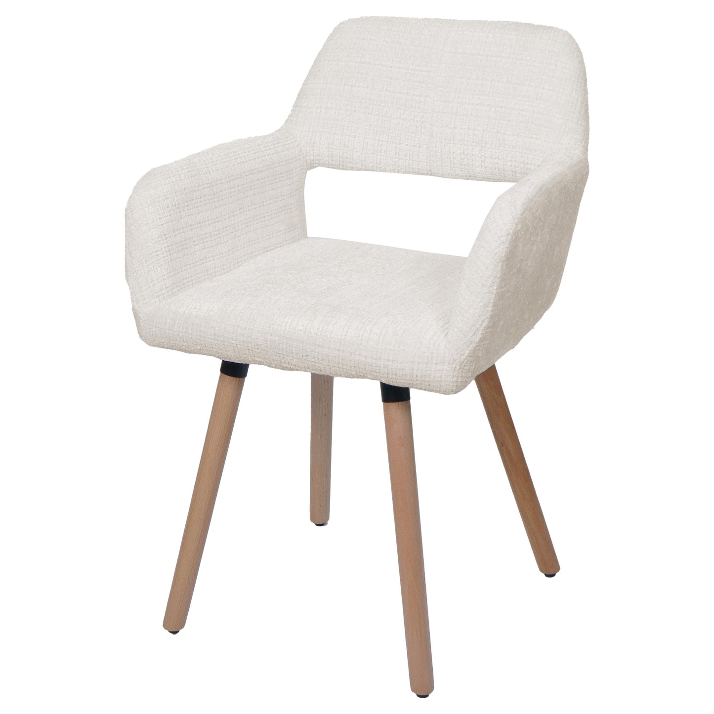 Cosmo Casa - Eetkamerstoel - Keukenstoel - Gestoffeerde Stoel - Hout - Stoftextiel Chenille - 465gm - FSC - Crème