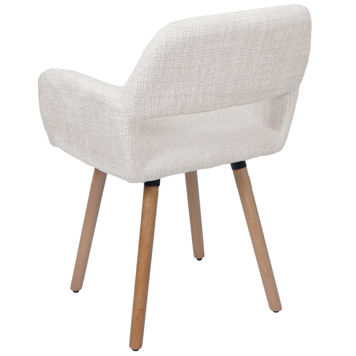 Cosmo Casa - Eetkamerstoel - Keukenstoel - Gestoffeerde Stoel - Hout - Stoftextiel Chenille - 465gm - FSC - Crème