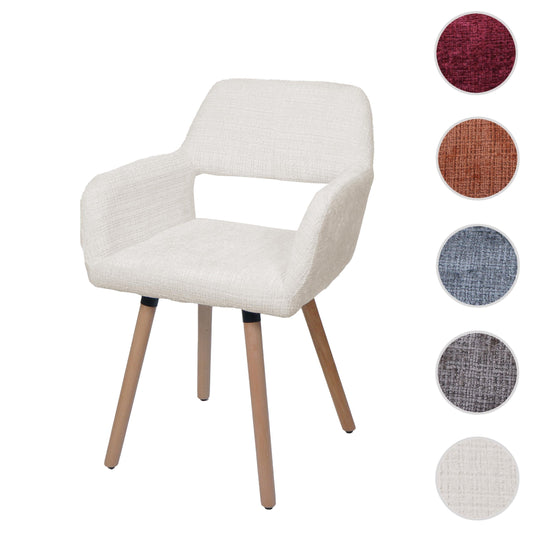 Cosmo Casa - Eetkamerstoel - Keukenstoel - Gestoffeerde Stoel - Hout - Stoftextiel Chenille - 465gm - FSC - Crème