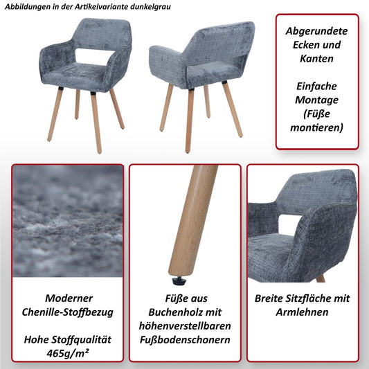 Cosmo Casa - Eetkamerstoel - Keukenstoel - Gestoffeerde Stoel - Hout - Stoftextiel Chenille - 465gm - FSC - Bordeaux