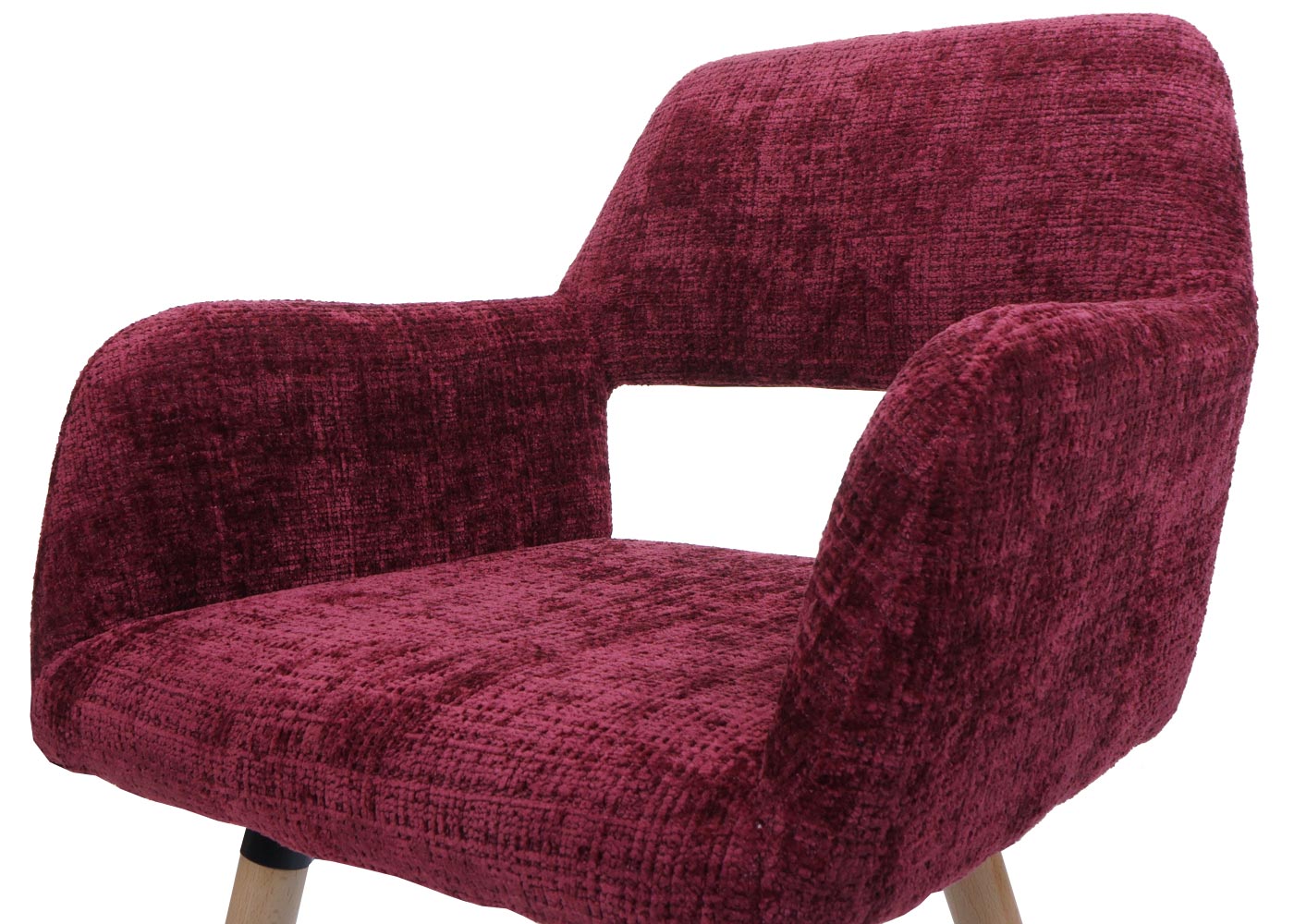 Cosmo Casa - Eetkamerstoel - Keukenstoel - Gestoffeerde Stoel - Hout - Stoftextiel Chenille - 465gm - FSC - Bordeaux