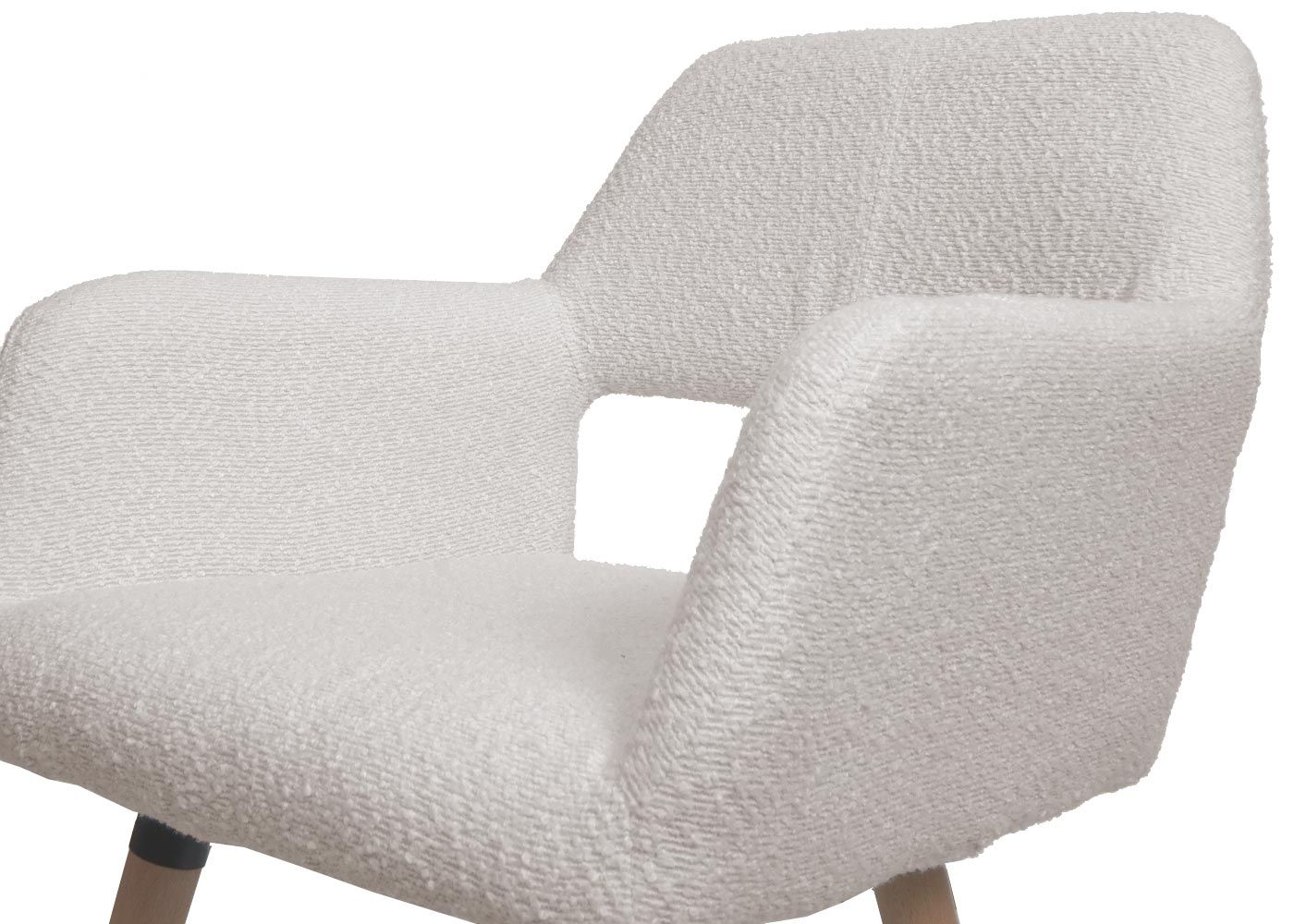 Cosmo Casa - Eetkamerstoel - Keukenstoel - Gestoffeerde Stoel - Hout - Stoftextiel Bouclé - 450gm - FSC - Crème