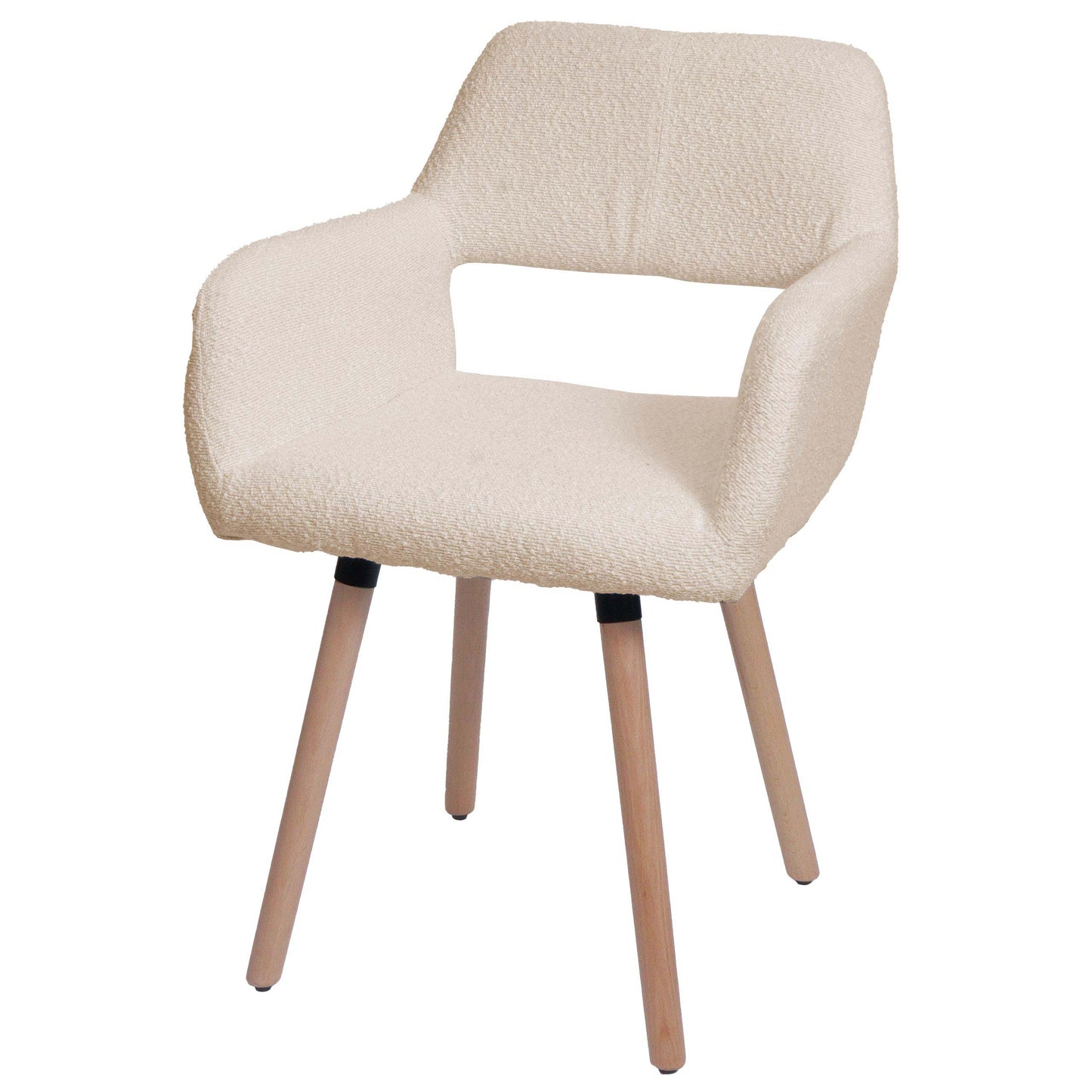 Cosmo Casa - Eetkamerstoel - Keukenstoel - Gestoffeerde Stoel - Hout - Stoftextiel Bouclé - 450gm - FSC - Beige