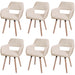 Cosmo Casa - Set van 6 Eetkamerstoelen - Keukenstoelen - Gestoffeerde Stoelen - Hout - Stoftextiel Bouclé - 450gm - FSC - Beige