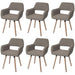 Cosmo Casa - Set van 6 Eetkamerstoelen - Keukenstoel - Gestoffeerde Stoel - Hout - Stoftextiel Bouclé - 450gm - FSC - Taupe
