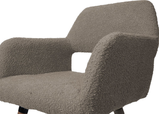 Cosmo Casa - Eetkamerstoel - Keukenstoel - Gestoffeerde Stoel - Hout - Stoftextiel Bouclé - 450gm - FSC - Taupe