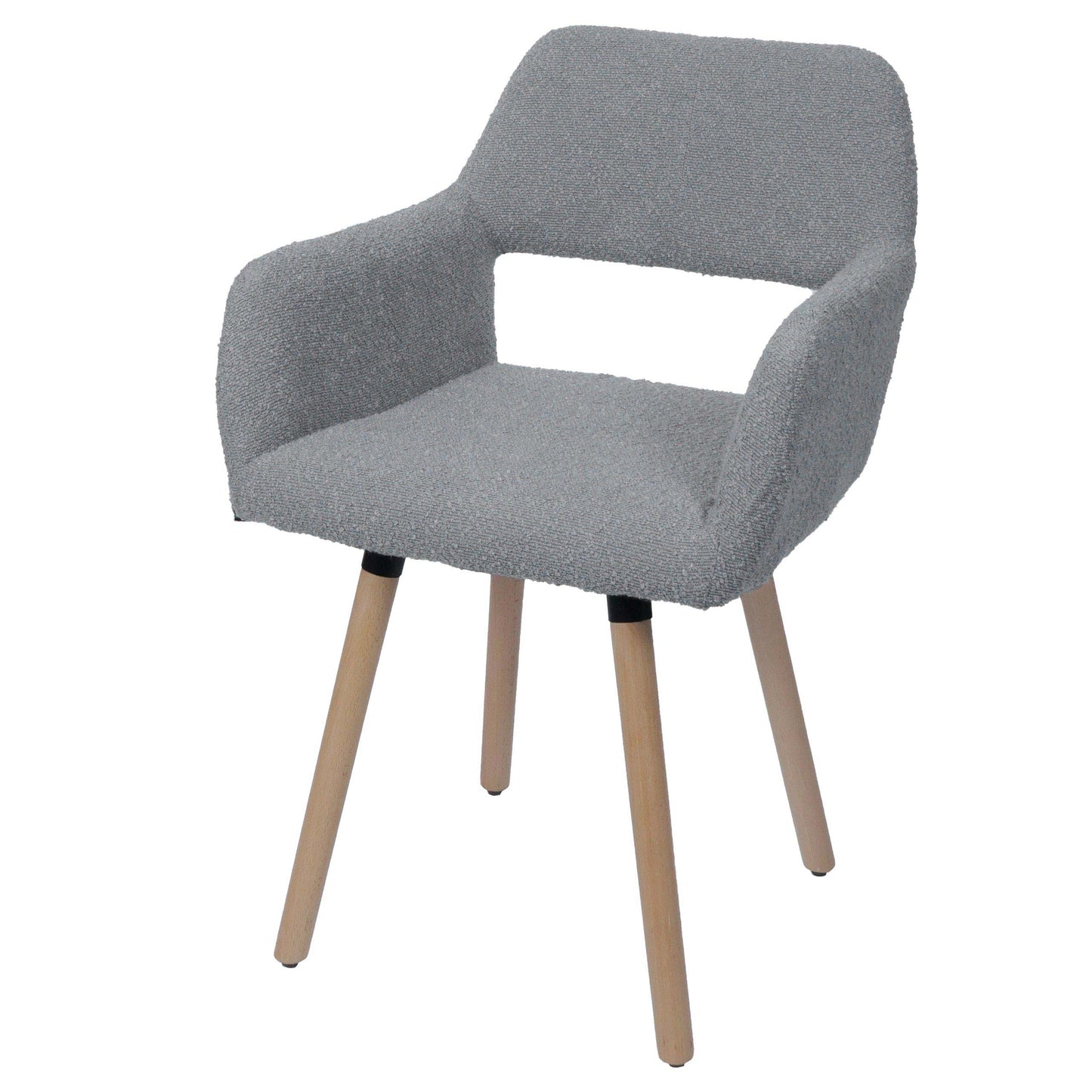 Cosmo Casa - Eetkamerstoel - Keukenstoel - Gestoffeerde Stoel - Hout - Stoftextiel Bouclé - 450gm - FSC - Grijs