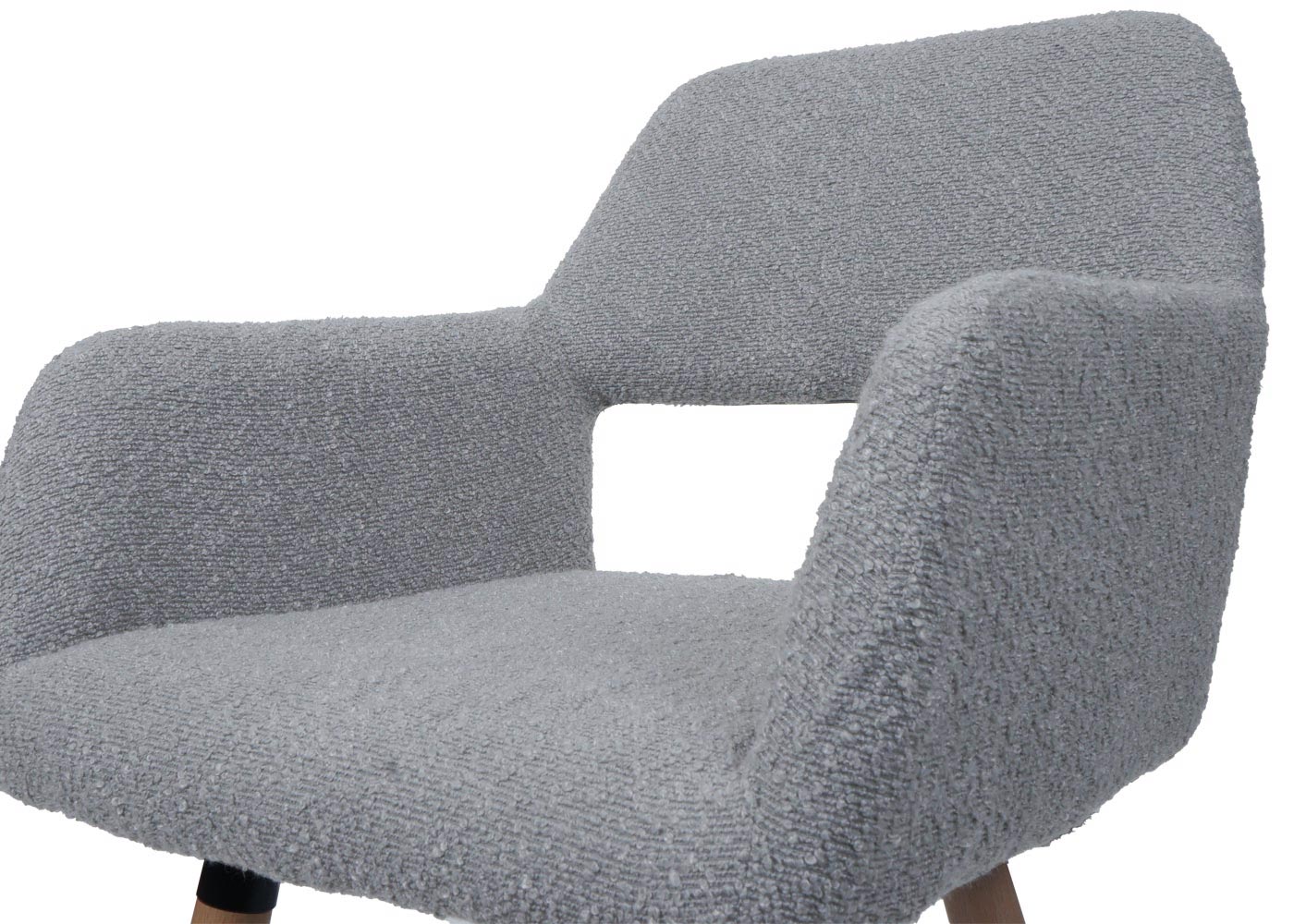 Cosmo Casa - Eetkamerstoel - Keukenstoel - Gestoffeerde Stoel - Hout - Stoftextiel Bouclé - 450gm - FSC - Grijs