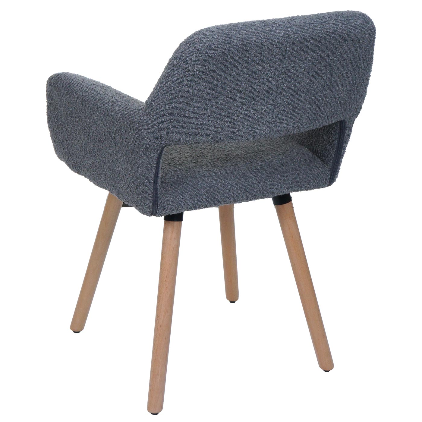 Cosmo Casa - Eetkamerstoel - Keukenstoel - Gestoffeerde Stoel - Hout - Stoftextiel Bouclé - 450gm - FSC - Donkergrijs