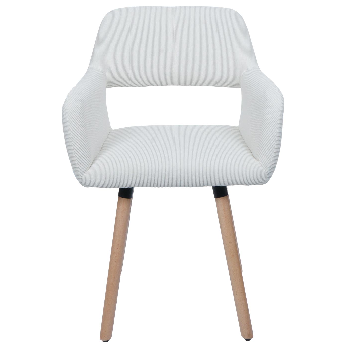 Cosmo Casa - Eetkamerstoel - Keukenstoel - Gestoffeerde Stoel - Hout - Stoftextielkoord - 400gm - FSC - Crème Wit