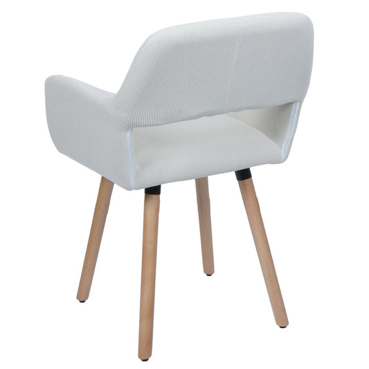 Cosmo Casa - Eetkamerstoel - Keukenstoel - Gestoffeerde Stoel - Hout - Stoftextielkoord - 400gm - FSC - Crème Wit