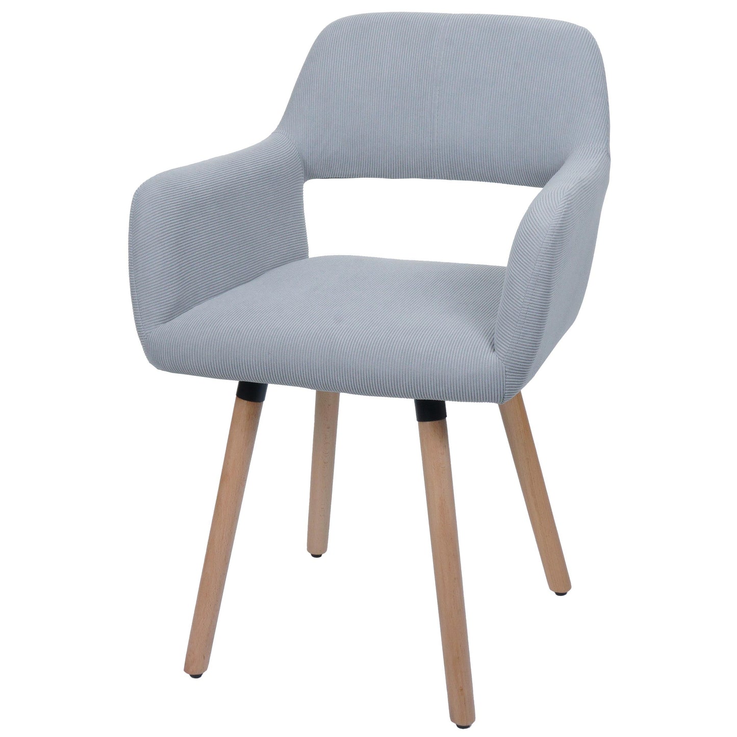 Cosmo Casa - Eetkamerstoel - Keukenstoel - Gestoffeerde Stoel - Hout - Stoftextielkoord - 400gm - FSC - Lichtgrijs