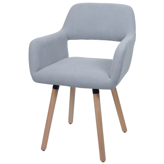 Cosmo Casa - Eetkamerstoel - Keukenstoel - Gestoffeerde Stoel - Hout - Stoftextielkoord - 400gm - FSC - Lichtgrijs