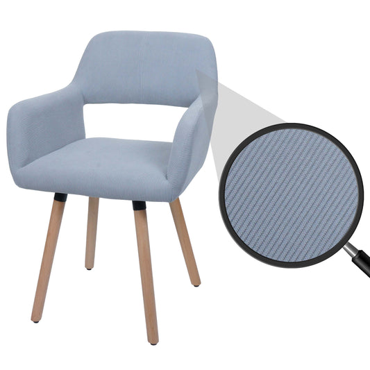 Cosmo Casa - Eetkamerstoel - Keukenstoel - Gestoffeerde Stoel - Hout - Stoftextielkoord - 400gm - FSC - Lichtgrijs