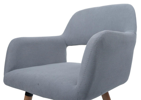 Cosmo Casa - Eetkamerstoel - Keukenstoel - Gestoffeerde Stoel - Hout - Stoftextielkoord - 400gm - FSC - Lichtgrijs