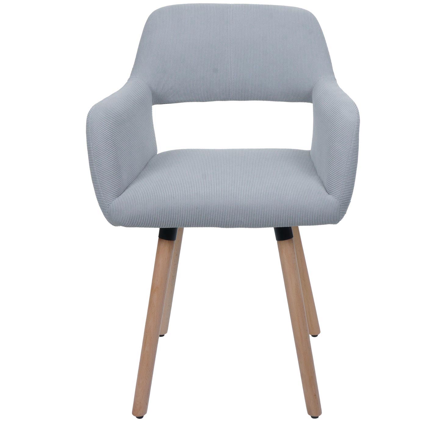 Cosmo Casa - Eetkamerstoel - Keukenstoel - Gestoffeerde Stoel - Hout - Stoftextielkoord - 400gm - FSC - Lichtgrijs