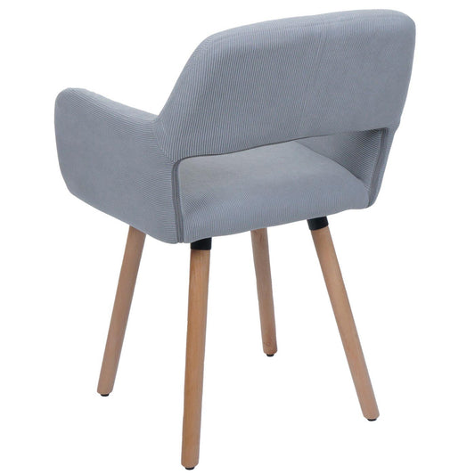 Cosmo Casa - Eetkamerstoel - Keukenstoel - Gestoffeerde Stoel - Hout - Stoftextielkoord - 400gm - FSC - Lichtgrijs