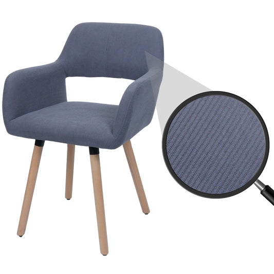 Cosmo Casa - Eetkamerstoel - Keukenstoel - Gestoffeerde Stoel - Hout - Stoftextielkoord - 400gm - FSC - Donkergrijs