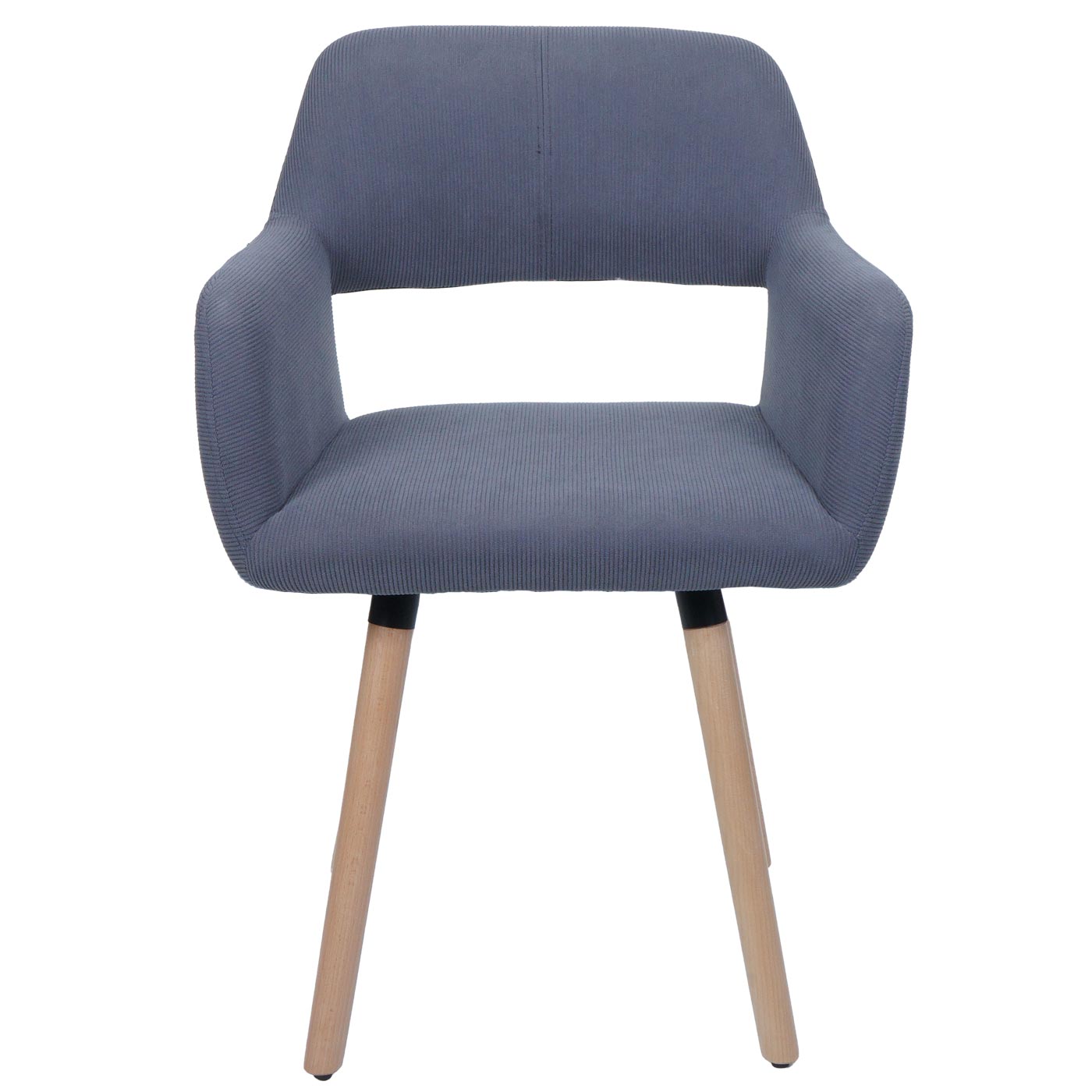 Cosmo Casa - Eetkamerstoel - Keukenstoel - Gestoffeerde Stoel - Hout - Stoftextielkoord - 400gm - FSC - Donkergrijs