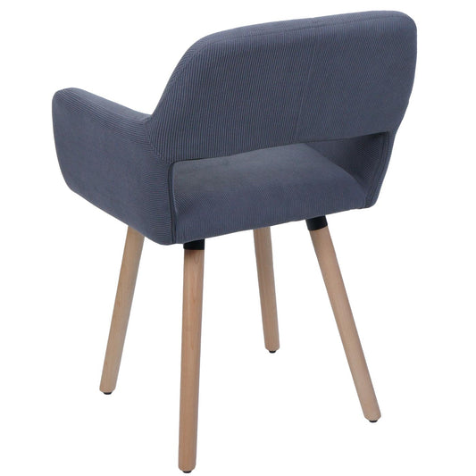 Cosmo Casa - Eetkamerstoel - Keukenstoel - Gestoffeerde Stoel - Hout - Stoftextielkoord - 400gm - FSC - Donkergrijs