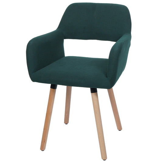 Cosmo Casa - Eetkamerstoel - Keukenstoel - Gestoffeerde Stoel - Hout - Stoftextielkoord - 400gm - FSC - Groen