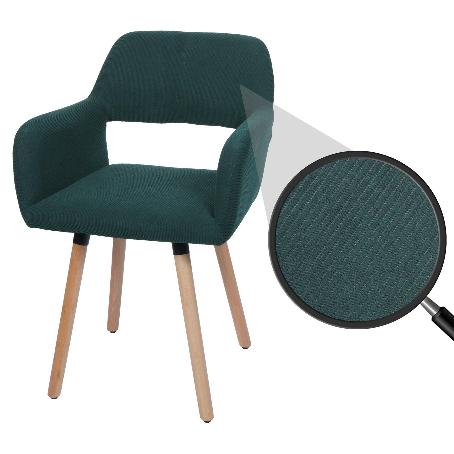 Cosmo Casa - Eetkamerstoel - Keukenstoel - Gestoffeerde Stoel - Hout - Stoftextielkoord - 400gm - FSC - Groen