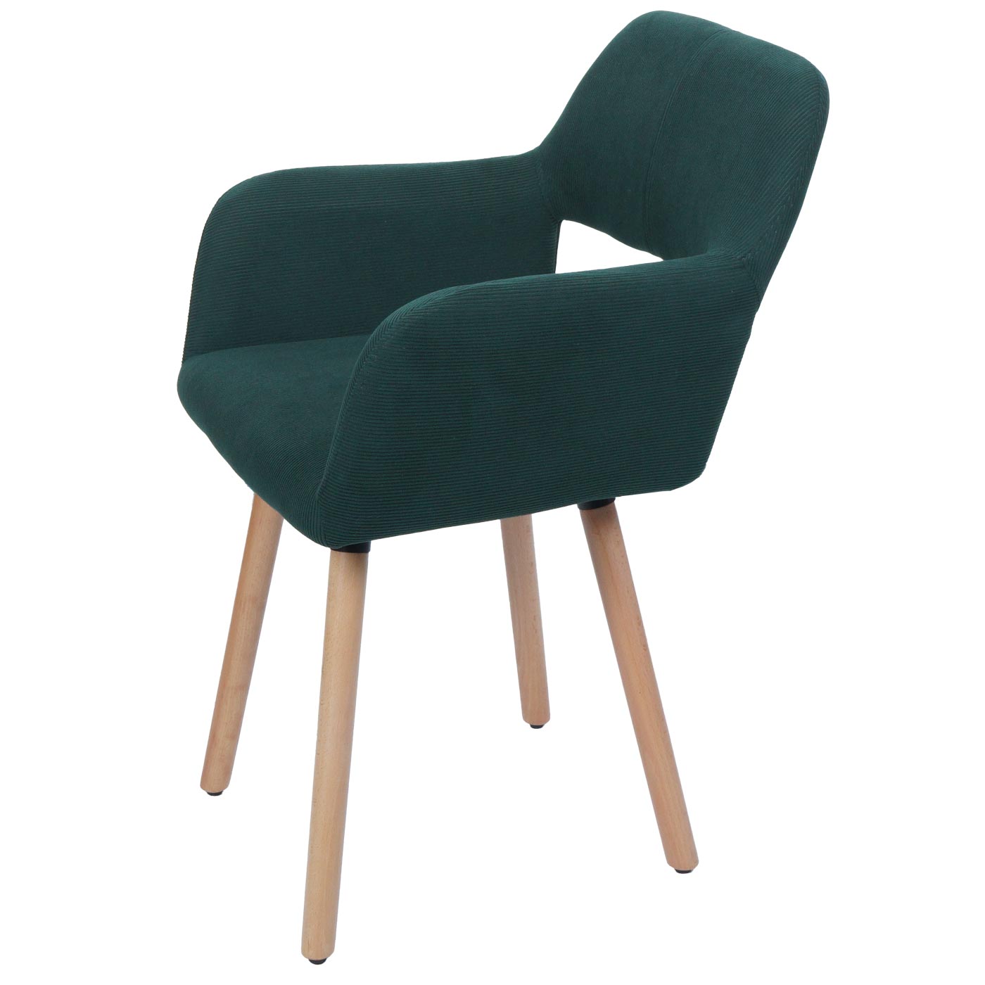 Cosmo Casa - Eetkamerstoel - Keukenstoel - Gestoffeerde Stoel - Hout - Stoftextielkoord - 400gm - FSC - Groen