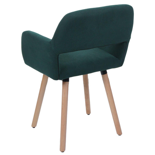 Cosmo Casa - Eetkamerstoel - Keukenstoel - Gestoffeerde Stoel - Hout - Stoftextielkoord - 400gm - FSC - Groen