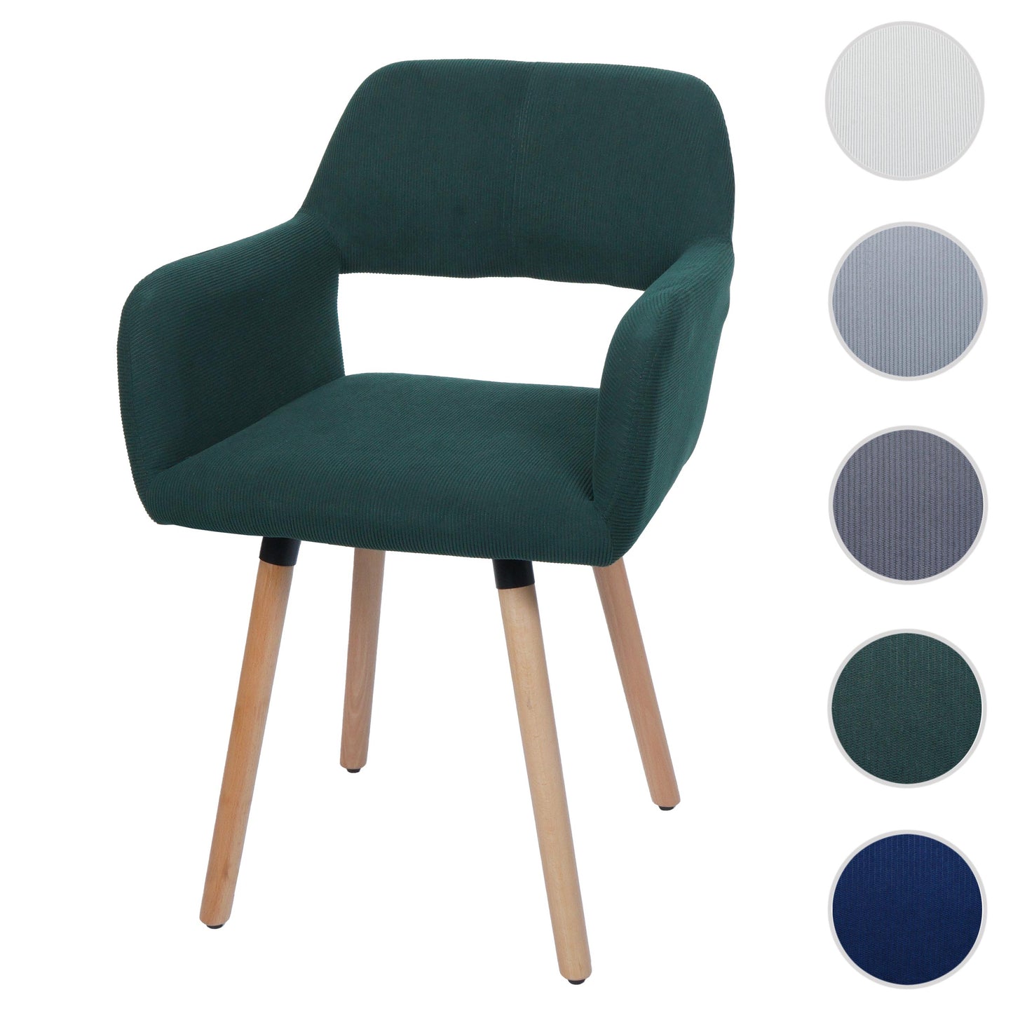 Cosmo Casa - Eetkamerstoel - Keukenstoel - Gestoffeerde Stoel - Hout - Stoftextielkoord - 400gm - FSC - Groen