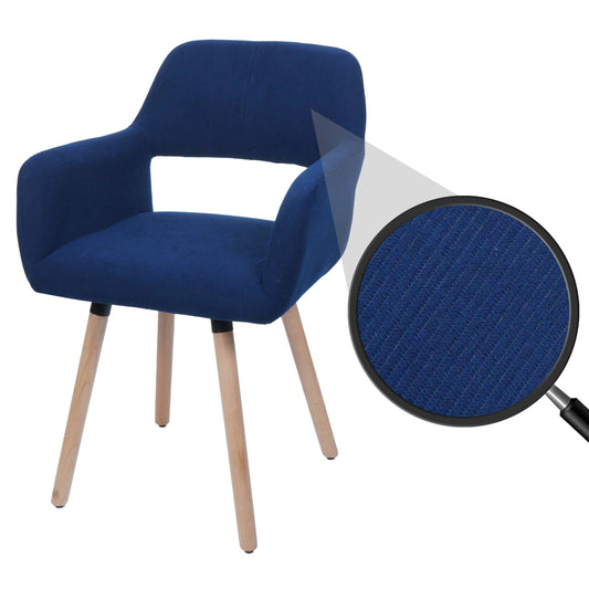 Cosmo Casa - Eetkamerstoel - Keukenstoel - Gestoffeerde Stoel - Hout - Stoftextielkoord - 400gm - FSC - Blauw