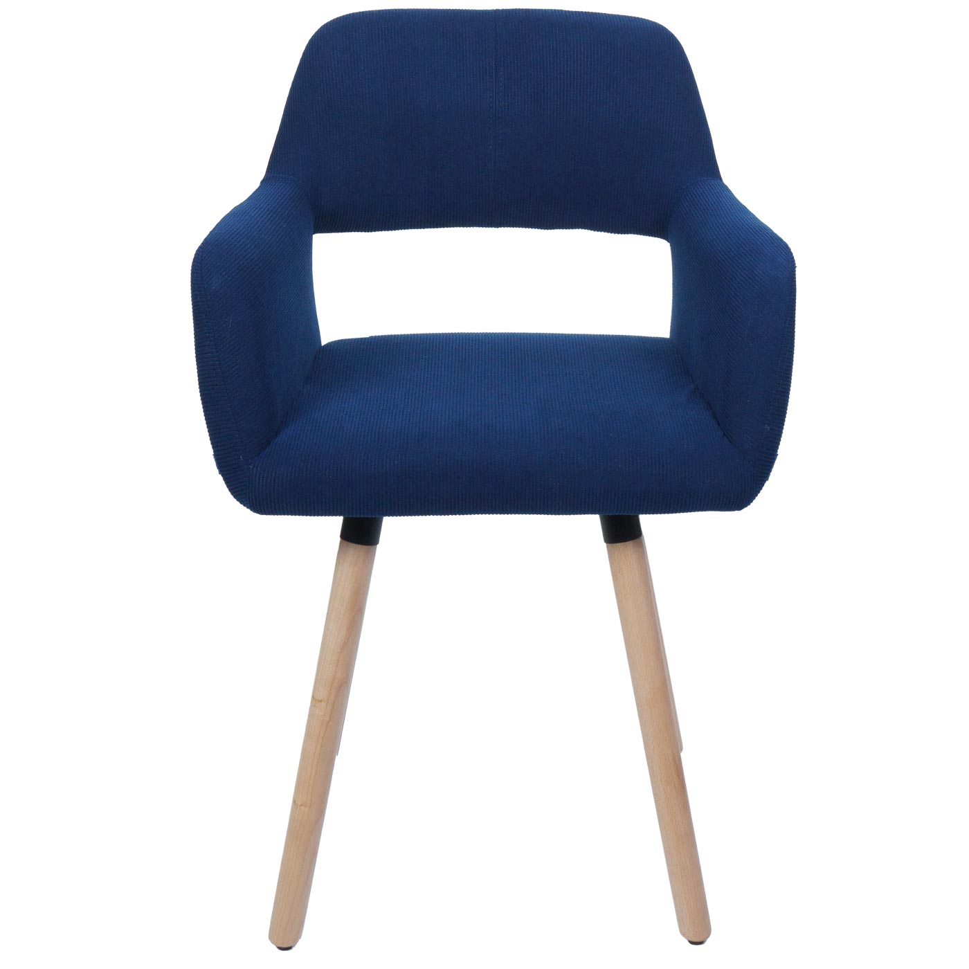 Cosmo Casa - Eetkamerstoel - Keukenstoel - Gestoffeerde Stoel - Hout - Stoftextielkoord - 400gm - FSC - Blauw