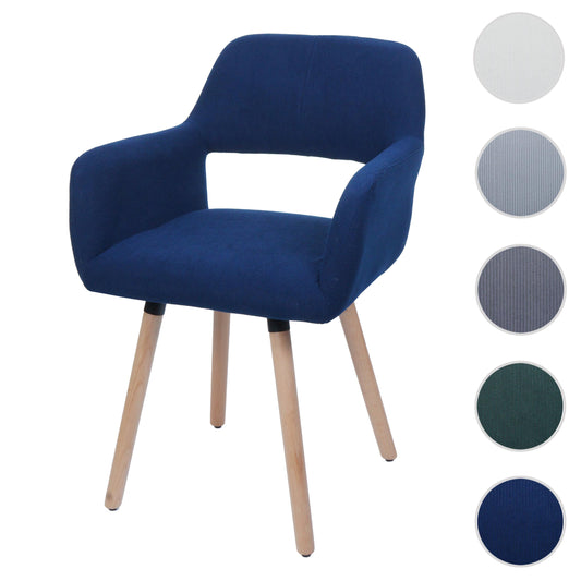 Cosmo Casa - Eetkamerstoel - Keukenstoel - Gestoffeerde Stoel - Hout - Stoftextielkoord - 400gm - FSC - Blauw
