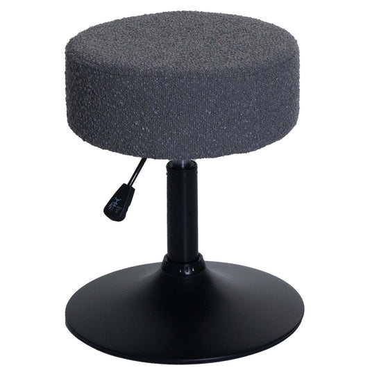 Cosmo Casa - Set van 2 Krukken - Make-up Kruk - In Hoogte Verstelbaar & Draaibaar - Boucle Stof - Donkergrijs
