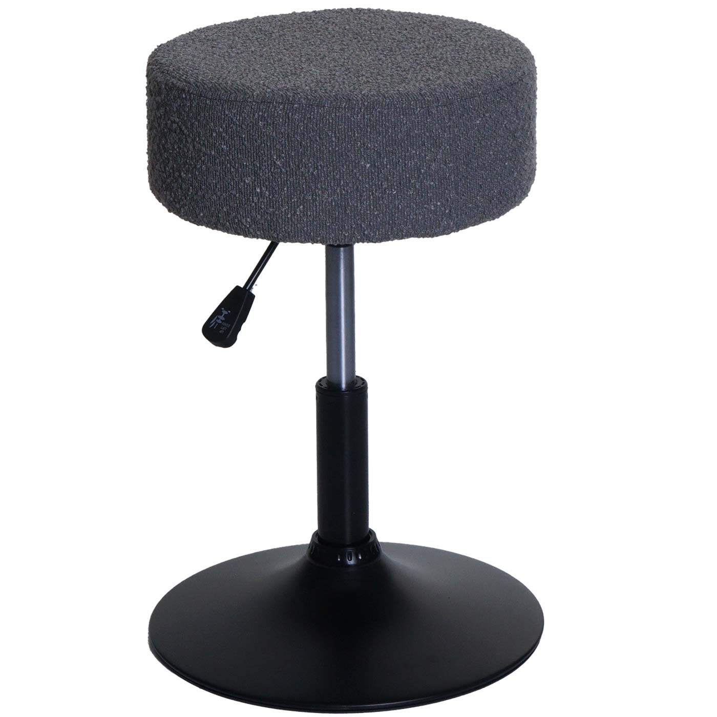 Cosmo Casa - Set van 2 Krukken - Make-up Kruk - In Hoogte Verstelbaar & Draaibaar - Boucle Stof - Donkergrijs