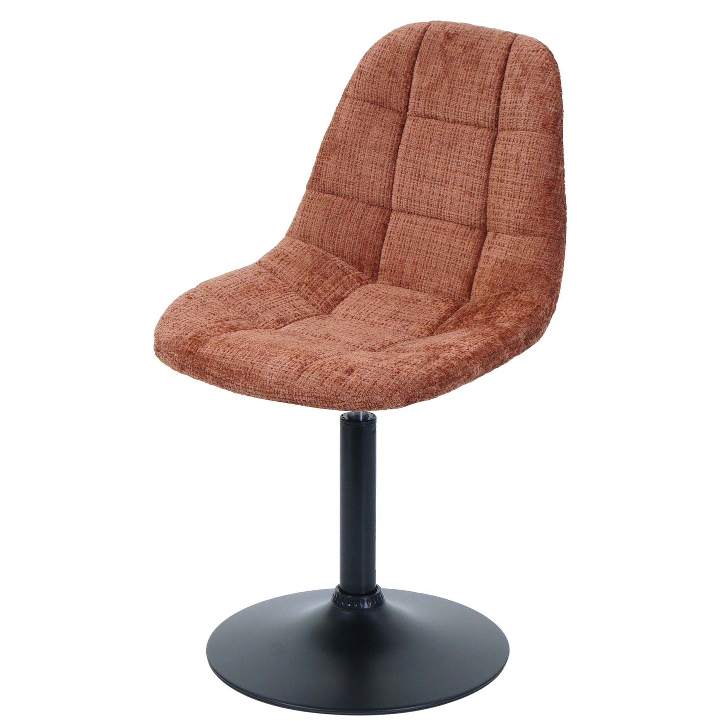 Cosmo Casa - Eetkamerstoel - Keukenstoel - Draaistoel - Staal - Stoftextiel Chenille - 465gm - FSC - Terracotta
