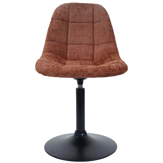 Cosmo Casa - Eetkamerstoel - Keukenstoel - Draaistoel - Staal - Stoftextiel Chenille - 465gm - FSC - Terracotta