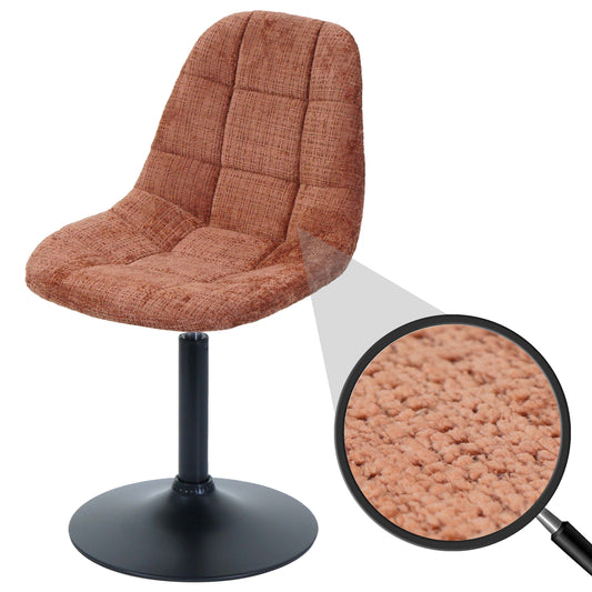 Cosmo Casa - Eetkamerstoel - Keukenstoel - Draaistoel - Staal - Stoftextiel Chenille - 465gm - FSC - Terracotta