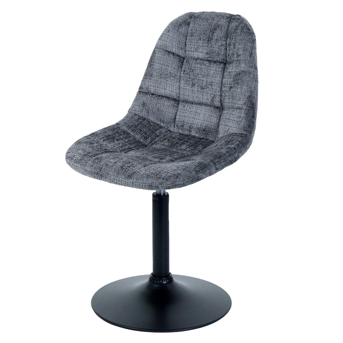 Cosmo Casa - Eetkamerstoel - Keukenstoel - Draaistoel - Staal - Stoftextiel Chenille - 465gm - FSC - Donkergrijs