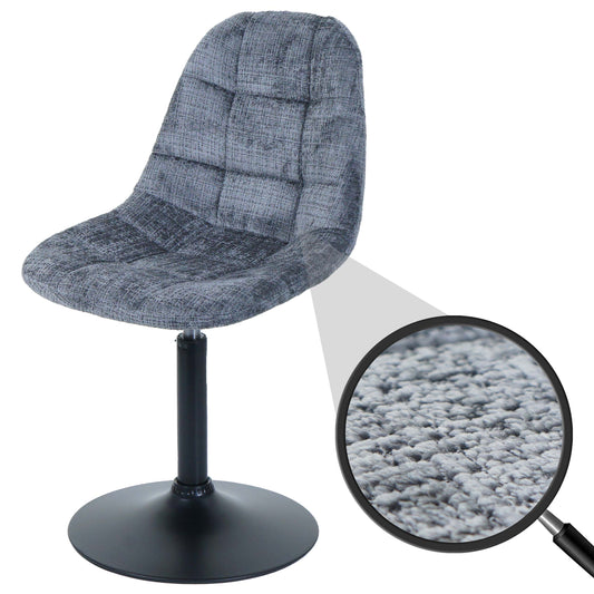 Cosmo Casa - Eetkamerstoel - Keukenstoel - Draaistoel - Staal - Stoftextiel Chenille - 465gm - FSC - Donkergrijs