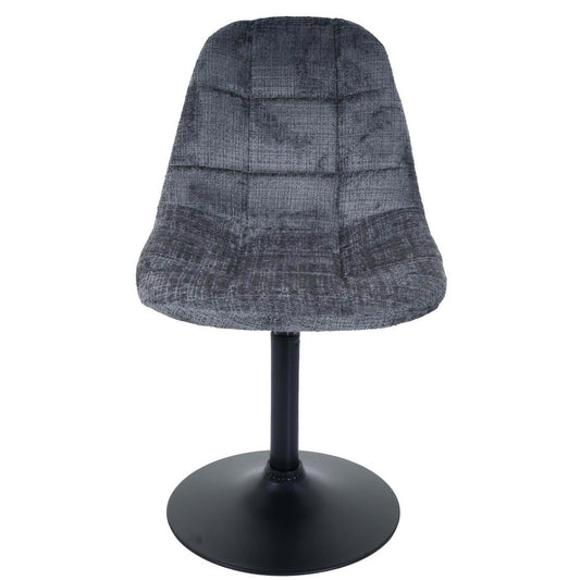 Cosmo Casa - Eetkamerstoel - Keukenstoel - Draaistoel - Staal - Stoftextiel Chenille - 465gm - FSC - Donkergrijs