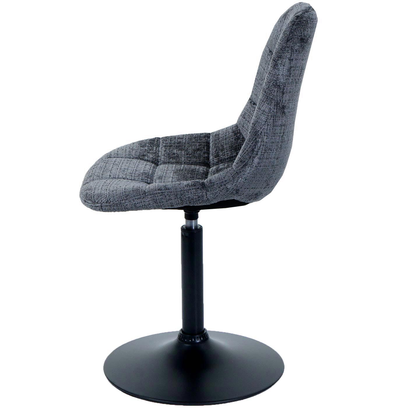 Cosmo Casa - Eetkamerstoel - Keukenstoel - Draaistoel - Staal - Stoftextiel Chenille - 465gm - FSC - Donkergrijs