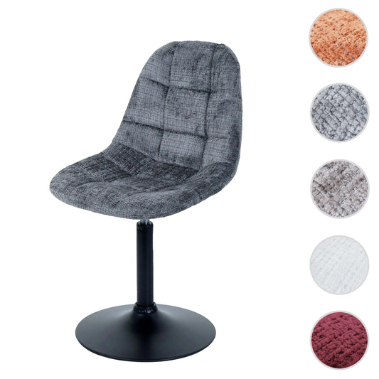 Cosmo Casa - Eetkamerstoel - Keukenstoel - Draaistoel - Staal - Stoftextiel Chenille - 465gm - FSC - Donkergrijs