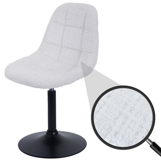 Cosmo Casa - Eetkamerstoel - Keukenstoel - Draaistoel - Staal - Stoftextiel Chenille - 465gm - FSC - Crème